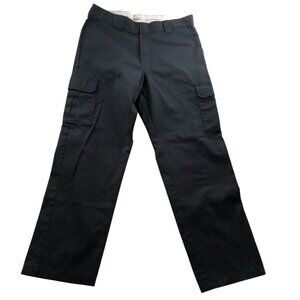 Dickies Mens Cargo Work Pants Size 38x34 Relaxed Straight Black Classic Workwear